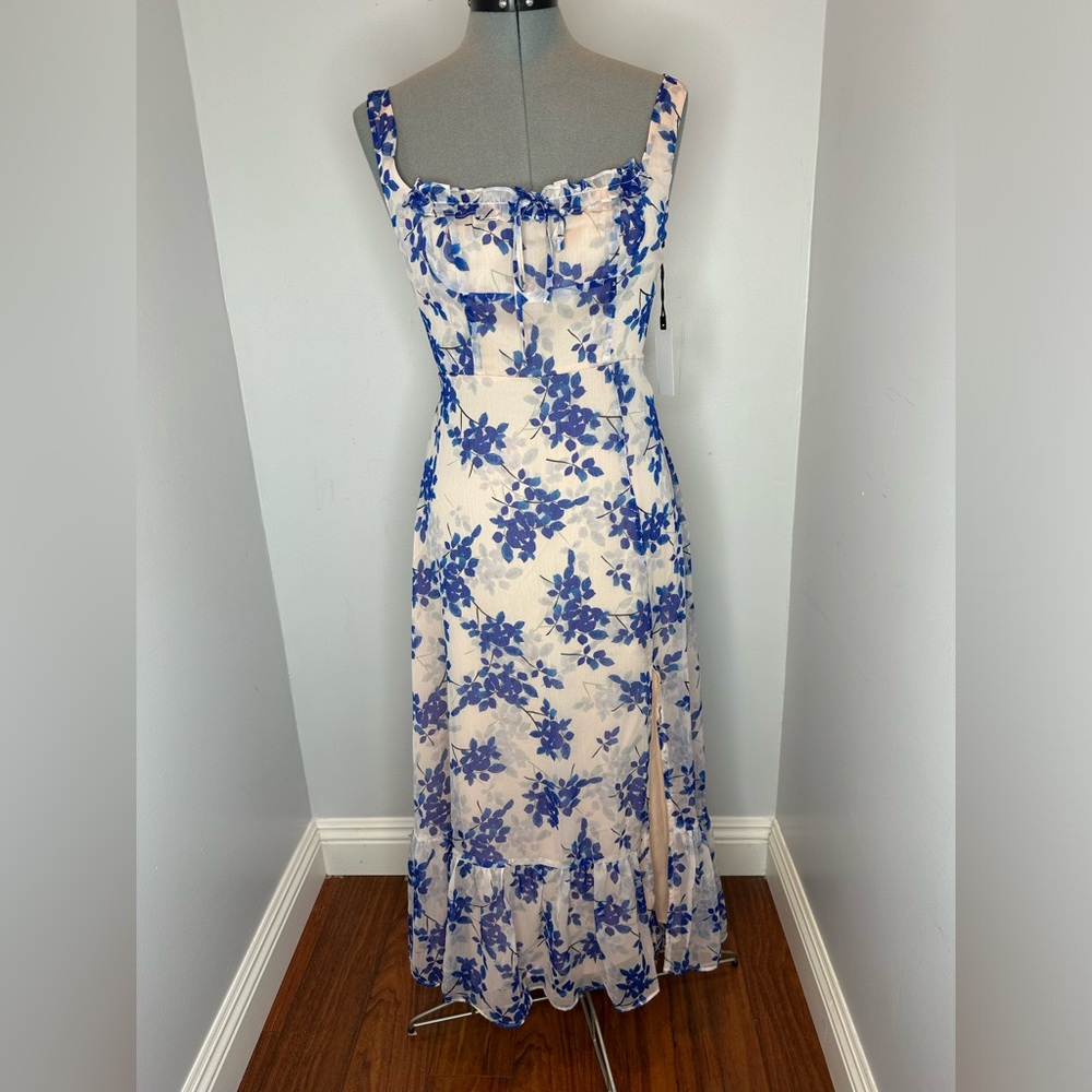 Astr Blue Floral Maxi Dress